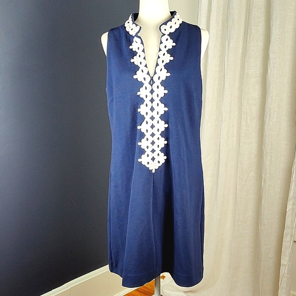 Lilly Pulitzer Callista high collar shift dress size Large - Picture 2 of 7